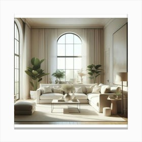 White Living Room 8 Canvas Print