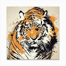 Illustration grunge Tiger 1 Canvas Print