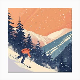 Skier In The Mountains 1 Canvas Print