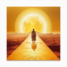 Man Walking In The Desert Canvas Print