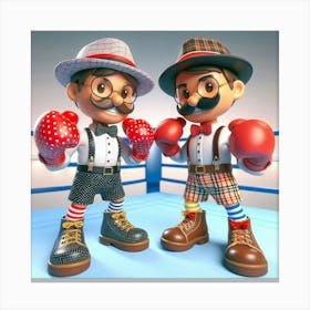 Two Boxers In A Boxing Ring Canvas Print