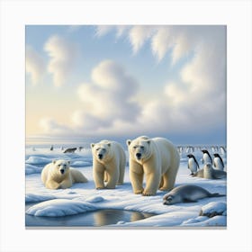 Arctic wildlife and serene sky 1 Canvas Print