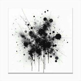 Black And White Paint Splatters Canvas Print