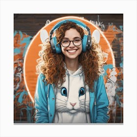 448919 Female Programmer With A Big Smile, White Rabbit E Xl 1024 V1 0 2 Canvas Print