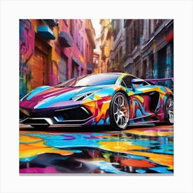 Graffiti Lamborghini 2 Canvas Print