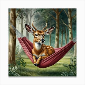 Deer In A Hammock 2 Canvas Print