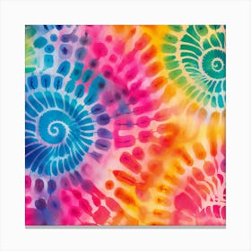 Spiral Tie Dye Canvas Print