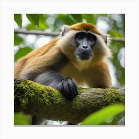 Monkey On A Tree Branch Canvas Print