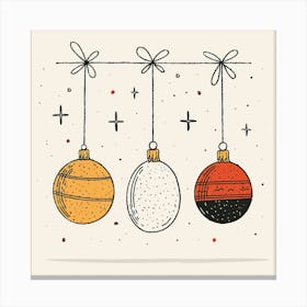 Christmas Ornaments Minimal Illustration Canvas Print