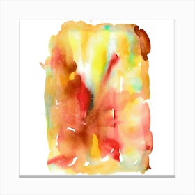 Orange Green, Modern Watercolor Painting, Abstract Art Canvas Print