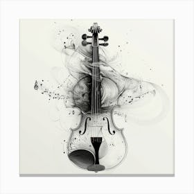 Violin In Black And White Canvas Print