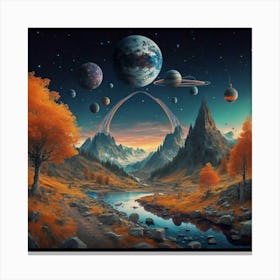 Planets In The Sky Canvas Print