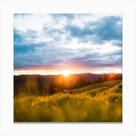 Sunset In The Mountains Canvas Print