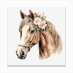 Horse With Flowers 5 Canvas Print