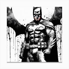 Batman Portrait Ink Painting (19) Canvas Print