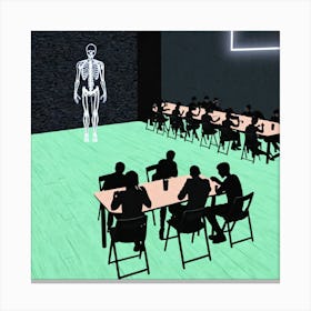 Skeletons In The Dining Room Canvas Print