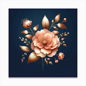 Roses On A Blue Background Canvas Print