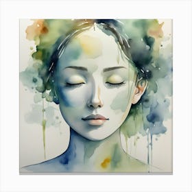 Watercolor Of A Woman 11 Canvas Print