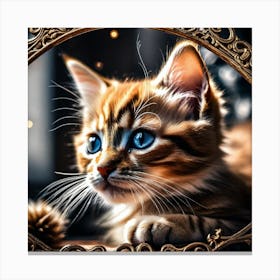 Cat In A Mirror Canvas Print