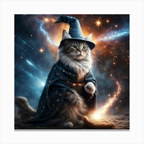 Celestial Cat Wizard Canvas Print