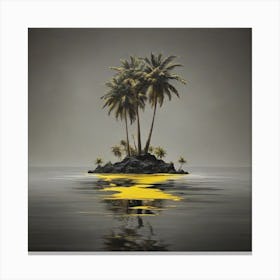 A small Island with a Palm tree 1 Canvas Print