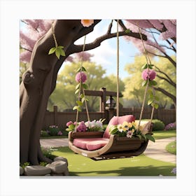 Swing In The Garden Canvas Print