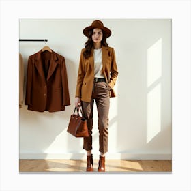 Woman In A Brown Coat 1 Toile