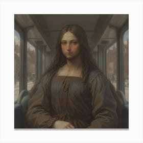 Girl In A Bus(1) Canvas Print