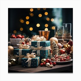 Elegant Christmas Gift Boxes Series019 Canvas Print