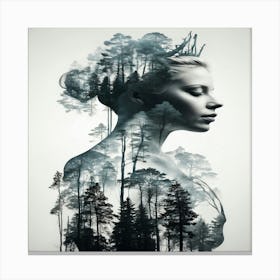 Woman In The Forest Canvas Print