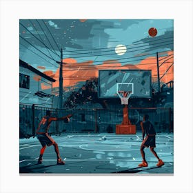 A Basketball Match Lofi Illustration 1718670951 1 Canvas Print