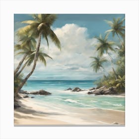 671183 Serene Beach Scene With Crystal Clear Water And Wh Xl 1024 V1 0 Canvas Print