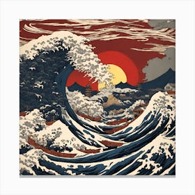 Japanese massive waves Canvas Print