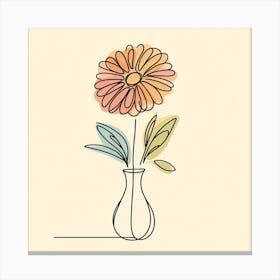 A Flower in a Vase: An Impressionist Art Print Canvas Print