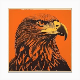 Retro Bird Lithograph Golden Eagle Canvas Print