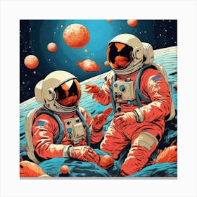 Astronauts In Space 3 Canvas Print