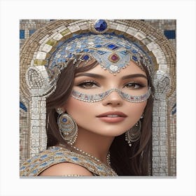 Beautiful Mosaic Lady, beauty and art 01 Canvas Print