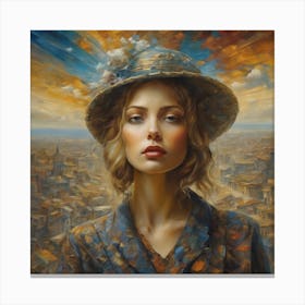 Woman In A Hat 1 Canvas Print