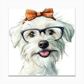 Dog With Glasses 75 Canvas Print