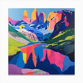 Abstract Travel Collection Torres Del Paine National Park Chile 1 Canvas Print