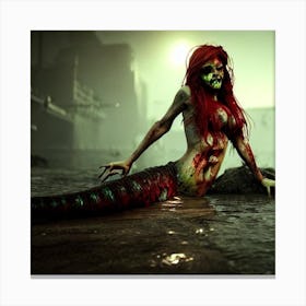 Zombie Mermaid Canvas Print