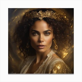 Portrait Of A Woman In Gold Canvas Print