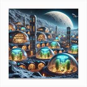 A Sci Fi Depiction Of An Underground Cityscape On Canvas Print