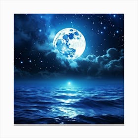 Abstract Dream Astronomy Landscape Celestial Ocean Cloud Halloween Light Moon Full Moon W (23) Canvas Print