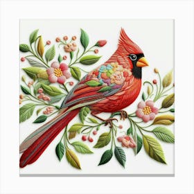 Cardinal in town Canvas Print