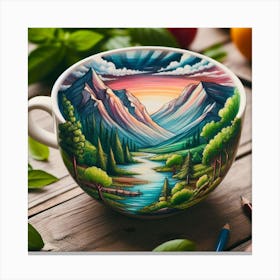 Landscape On A Cup Canvas Print