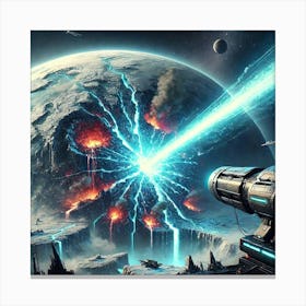 A Futuristic Sci Fi Scene Illustrating The Crustal Canvas Print