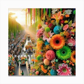 Flower Parade In Bangkok Canvas Print