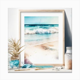 Beach Watercolor Print Canvas Print