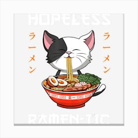 Limited Edition Kawaii Neko Ramen Lover Japanese Noodle Anime Canvas Print